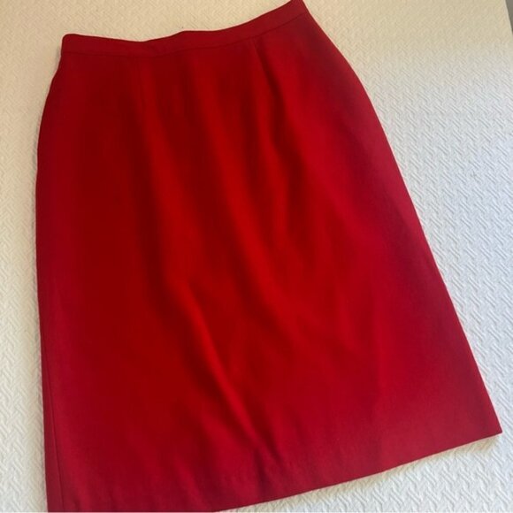 Vintage King Street 70s 80s 100% wool Mini Skirt Red, Size 12 with Pockets - Picture 11 of 13
